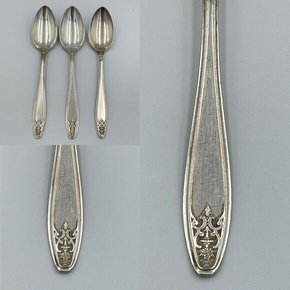 1929 LADY DORIS Silver Plate PRINCESS 6" Teaspoons Set of 3 International Silver - Picture 1 of 10